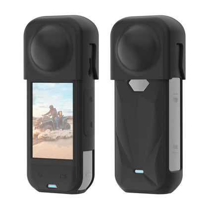 For Insta360 X5 PULUZ Silicone Protective Case with Lens Cover (Black) by PULUZ