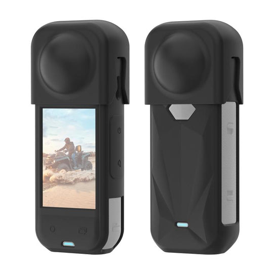 For Insta360 X5 PULUZ Silicone Protective Case with Lens Cover (Black) by PULUZ