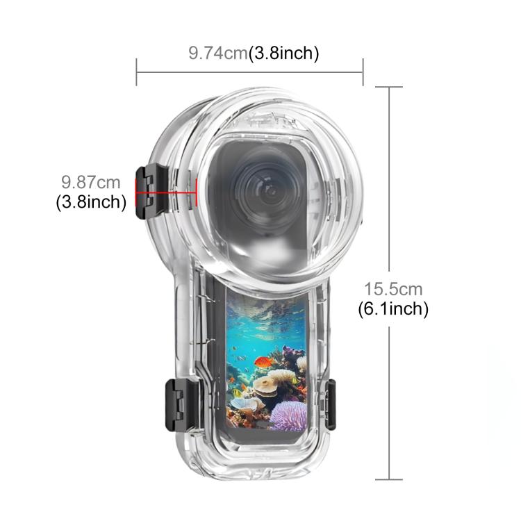 For Insta360 X5 PULUZ Quick Release 60m Waterproof Sealed Diving Case (Transparent) by PULUZ