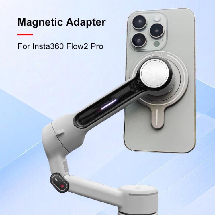 For Insta360 Flow 2 Pro PULUZ Magnetic Phone Mount Adapter (Silver) by PULUZ