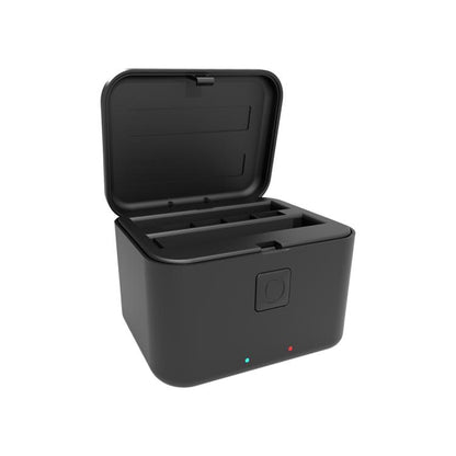 For Insta360 X5 PULUZ Dual-Batteries Charging Box Battery & Memory Card Storage Case (Black) by PULUZ