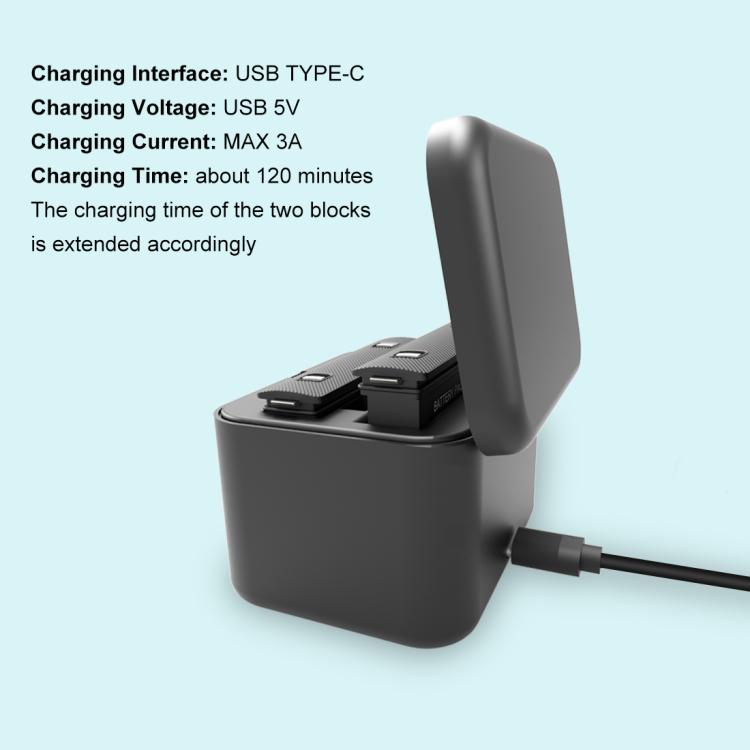 For Insta360 X5 PULUZ Dual-Batteries Charging Box Battery & Memory Card Storage Case (Black) by PULUZ