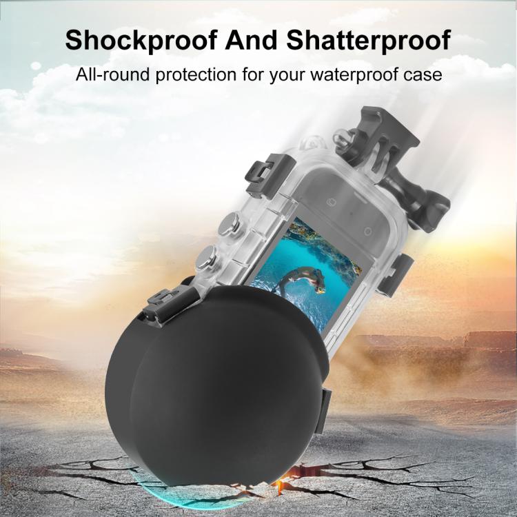 For Insta360 X5 PULUZ Invisible Dive Case Lens Guard Silicone Protective Lens Cap Cover (Black) by PULUZ