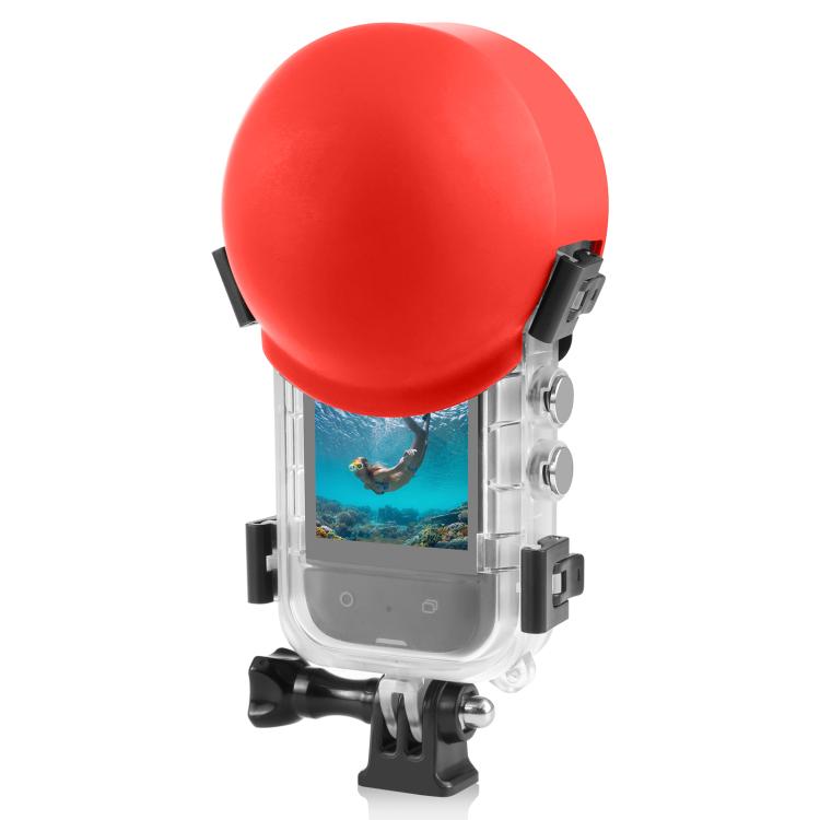 For Insta360 X5 PULUZ Invisible Dive Case Lens Guard Silicone Protective Lens Cap Cover (Red) by PULUZ