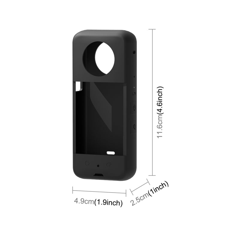 For Insta360 X3 PULUZ Silicone Protective Case with Lens Cover(Black) by PULUZ