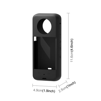 For Insta360 X3 PULUZ Silicone Protective Case with Lens Cover(Black) by PULUZ