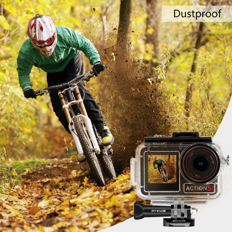 For DJI Osmo Action 5 Pro / 3 / 4 PULUZ 60m Underwater Waterproof Housing Diving Case with Cold Shoe & Buckle Basic Mount & Screw by PULUZ