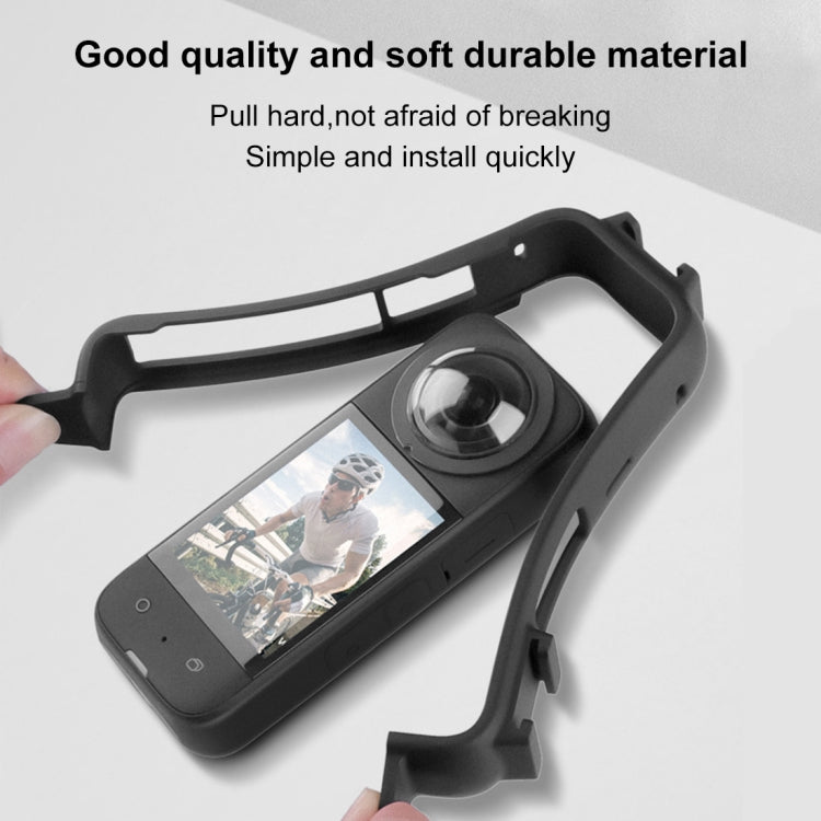 For Insta360 X3 PULUZ Cold Shoe PC Plastic Protective Frame with Adapter Mount & Screw(Black) by PULUZ