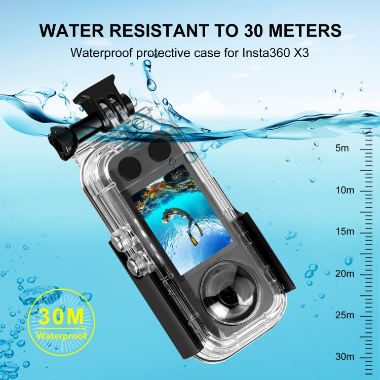 For Insta360 X3 PULUZ 30m Underwater Waterproof Housing Case by PULUZ