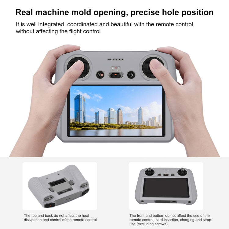 For DJI Mini 3 Pro / DJI RC with Screen PULUZ Silicone Protective Case(Grey) by PULUZ