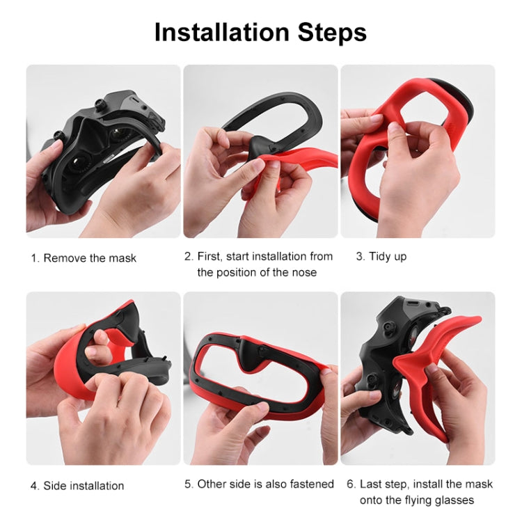 For DJI Avata Goggles 2 PULUZ Flying Eye Mask Silicone Protective Case(Red) by PULUZ