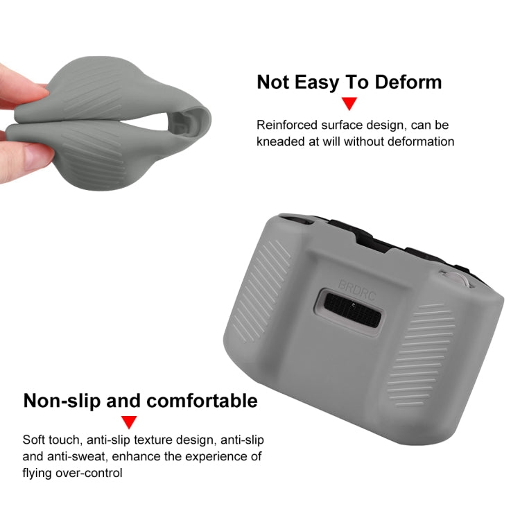 PULUZ Shockproof Anti-scratch Silicone Case with Neck Strap For DJI Neo / Mini 3 / 3 Pro / Mavic 3 / Air 2S / Mini 2 RC-N2 / RC-N1 / RC-N3 Remote Control (Grey) by PULUZ