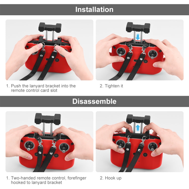 PULUZ Shockproof Anti-scratch Silicone Case with Neck Strap For DJI Neo / Mini 3 / 3 Pro / Mavic 3 / Air 2S / Mini 2 RC-N2 / RC-N1 / RC-N3 Remote Control(Red) by PULUZ