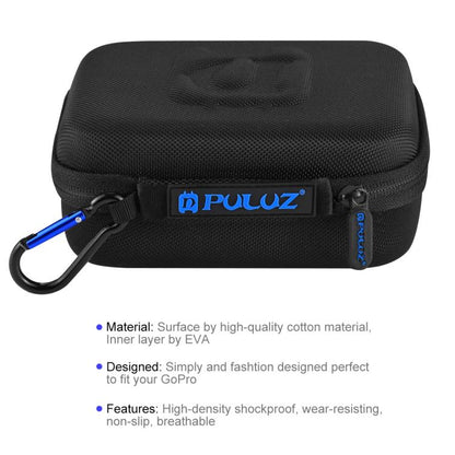 PULUZ Waterproof Carrying and Travel Case for GoPro, DJI Osmo Action and other Sport Cameras Accessories, Small Size: 16cm x 12cm x 7cm(Black) by PULUZ