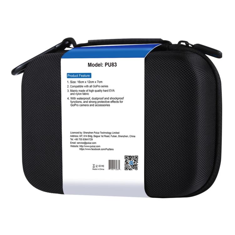PULUZ Waterproof Carrying and Travel Case for GoPro, DJI Osmo Action and other Sport Cameras Accessories, Small Size: 16cm x 12cm x 7cm(Black) by PULUZ
