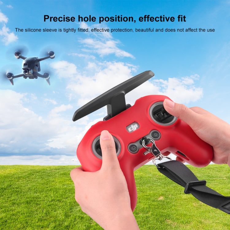 For DJI FPV Combo Remote Control PULUZ Silicone Protective Case(Red) by PULUZ