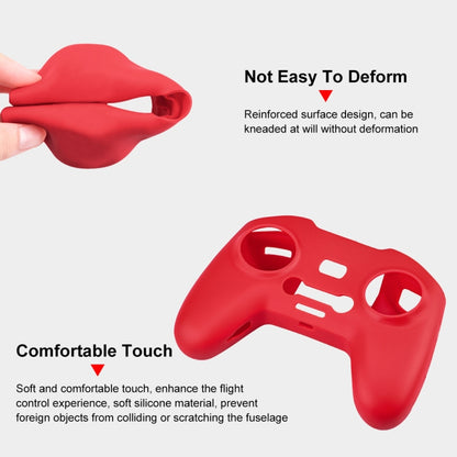 For DJI FPV Combo Remote Control PULUZ Silicone Protective Case with Neck Strap(Red) by PULUZ