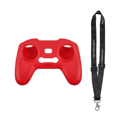 For DJI FPV Combo Remote Control PULUZ Silicone Protective Case with Neck Strap(Red) by PULUZ