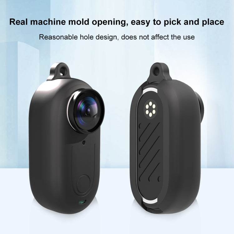 For Insta360 GO 3 PULUZ Camera Silicone Case with Lens Cover (Black) by PULUZ