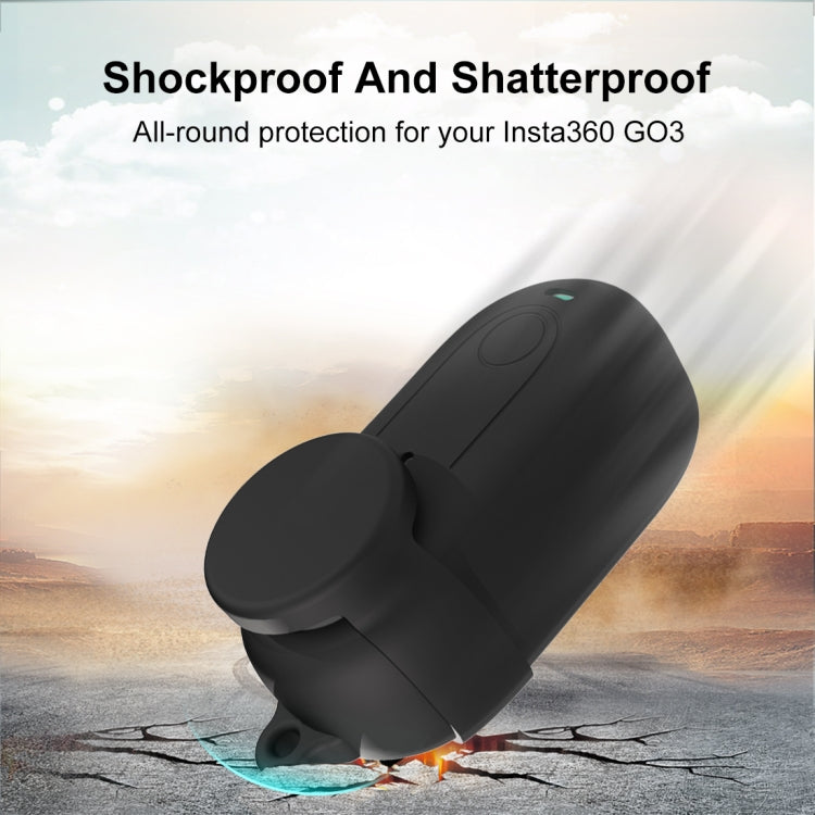 For Insta360 GO 3 PULUZ Camera Silicone Case with Lens Cover (Black) by PULUZ