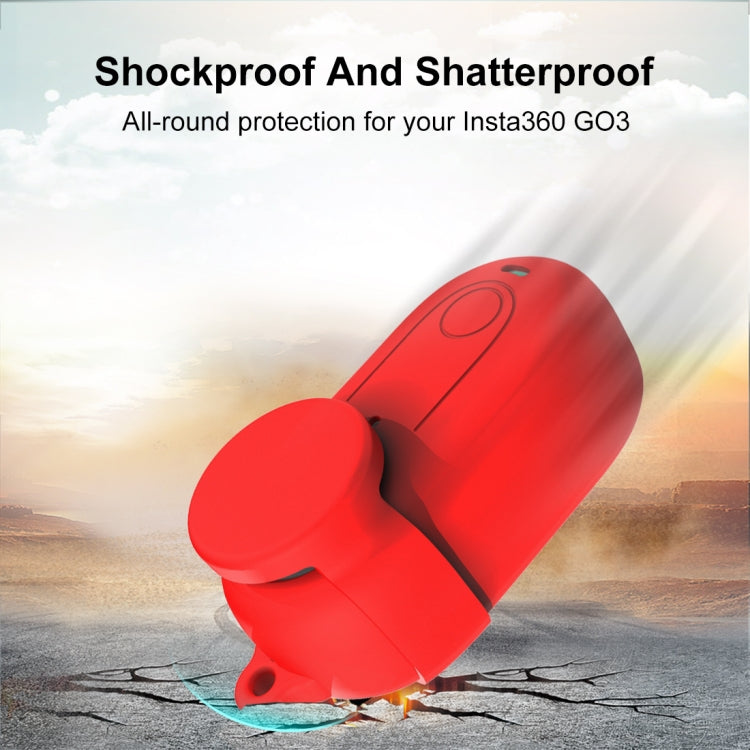 For Insta360 GO 3 PULUZ Camera Silicone Case with Lens Cover (Red) by PULUZ