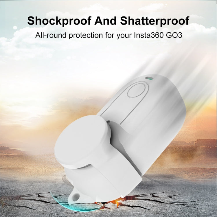 For Insta360 GO 3 PULUZ Camera Silicone Case with Lens Cover (White) by PULUZ