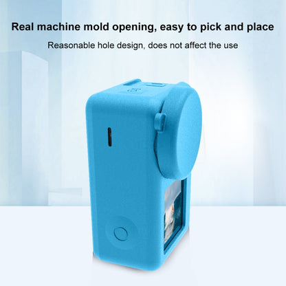 For DJI Osmo Action 5 Pro / 4 / 3 PULUZ Silicone Protective Case with Lens Cap (Blue) by PULUZ