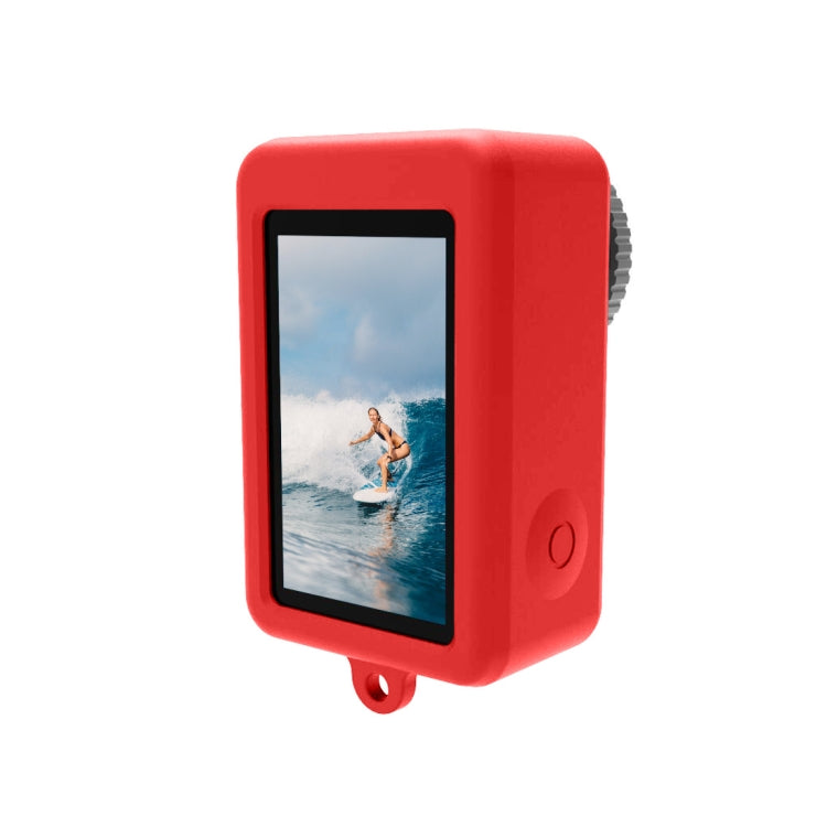 For DJI Osmo Action 5 Pro / 4 / 3 PULUZ Silicone Protective Case with Lens Cap (Red) by PULUZ