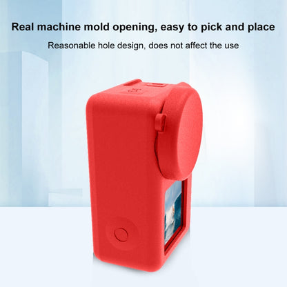 For DJI Osmo Action 5 Pro / 4 / 3 PULUZ Silicone Protective Case with Lens Cap (Red) by PULUZ