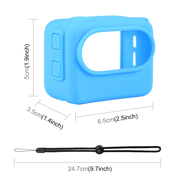 For Insta360 GO 3 PULUZ Camera Charging Case Silicone Case with Lens Cap & Strap (Blue) by PULUZ
