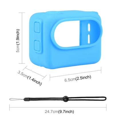 For Insta360 GO 3 PULUZ Camera Charging Case Silicone Case with Lens Cap & Strap (Blue) by PULUZ