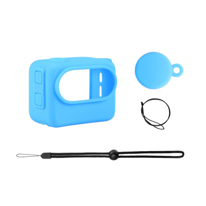 For Insta360 GO 3 PULUZ Camera Charging Case Silicone Case with Lens Cap & Strap (Blue) by PULUZ