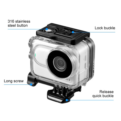 For Insta360 GO 3 / GO 3S PULUZ 60m Underwater Waterproof Housing Case with Base Adapter & Screw (Transparent) by PULUZ