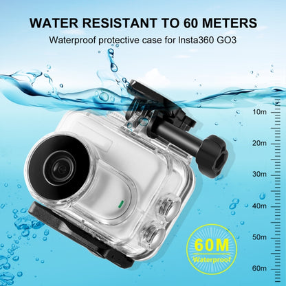 For Insta360 GO 3 / GO 3S PULUZ 60m Underwater Waterproof Housing Case with Base Adapter & Screw (Transparent) by PULUZ