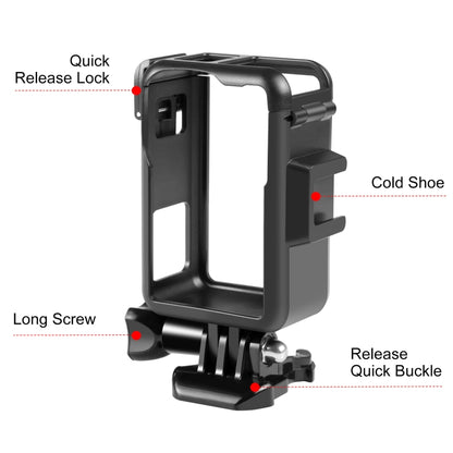 For DJI Osmo Action 5 Pro / 4 / 3 PULUZ Vertical Plastic Protective Frame Cage with Cold Shoes (Black) by PULUZ