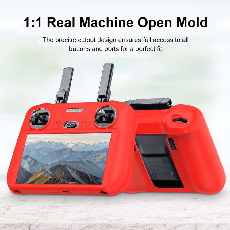 For DJI Mini 4 Pro / Air 3 Remote Control / DJI RC 2 with Screen PULUZ Silicone Protective Case (Red) by PULUZ