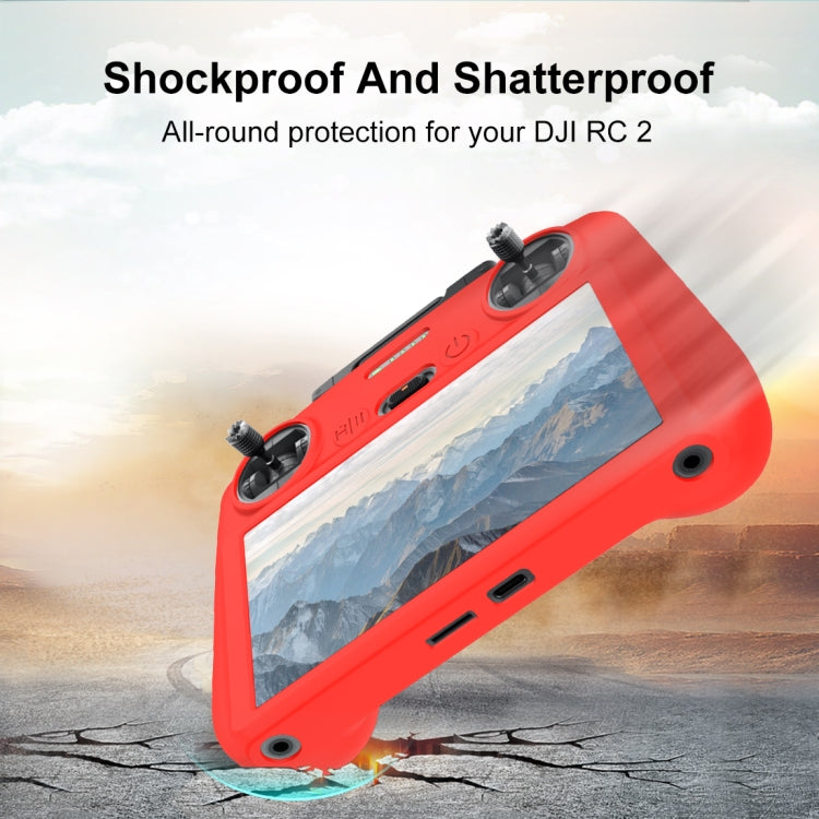 For DJI Mini 4 Pro / Air 3 Remote Control / DJI RC 2 with Screen PULUZ Silicone Protective Case (Red) by PULUZ