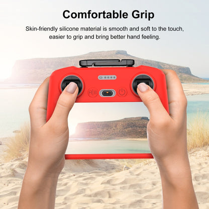 For DJI Mini 4 Pro / Air 3 Remote Control / DJI RC 2 with Screen PULUZ Silicone Protective Case (Red) by PULUZ