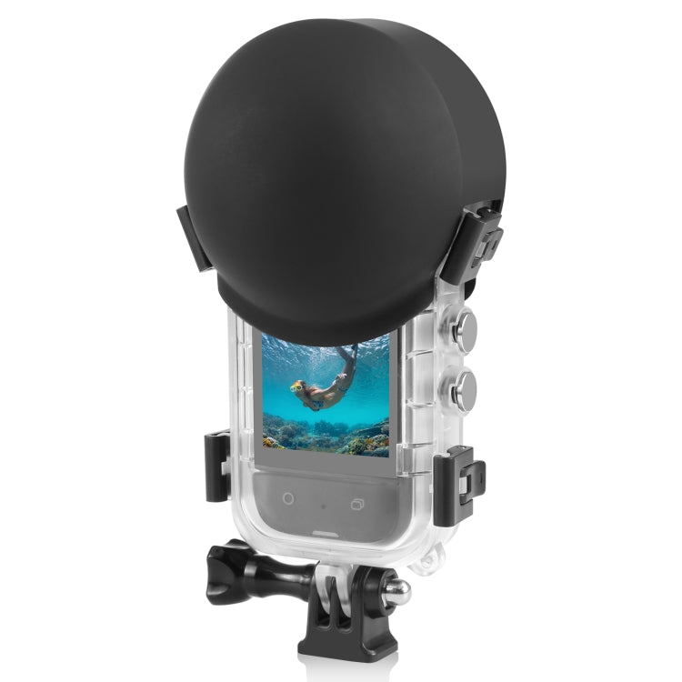 For Insta360 X3 / X4 PULUZ Invisible Dive Case Lens Guard Silicone Protective Cover (Black) by PULUZ