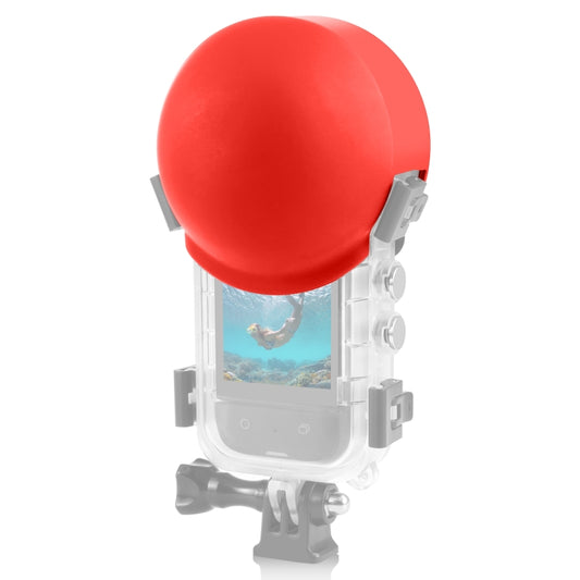 For Insta360 X3 / X4 PULUZ Invisible Dive Case Lens Guard Silicone Protective Cover (Red) by PULUZ