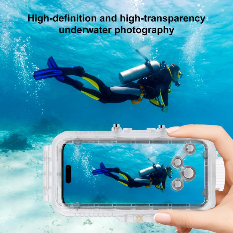For iPhone 16 Pro PULUZ 40m/130ft Waterproof Diving Case Photo Video Taking Underwater Housing Cover (Transparent) by PULUZ