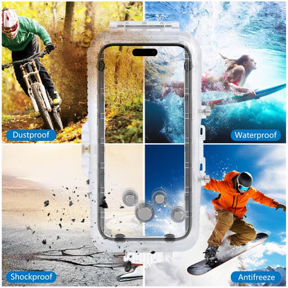 For iPhone 16 Pro Max PULUZ 40m/130ft Waterproof Diving Case Photo Video Taking Underwater Housing Cover (Transparent) by PULUZ