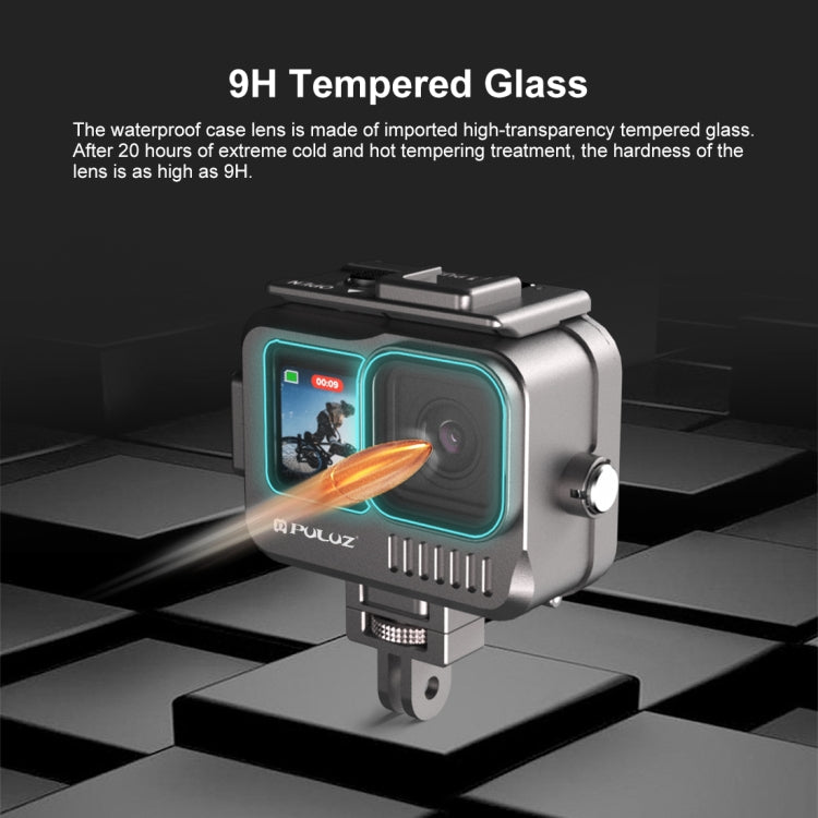 For GoPro HERO13 Black /12 Black /11 Black /10 Black /9 Black PULUZ 40m Waterproof Housing Aluminum Alloy Protective Case (Grey) by PULUZ