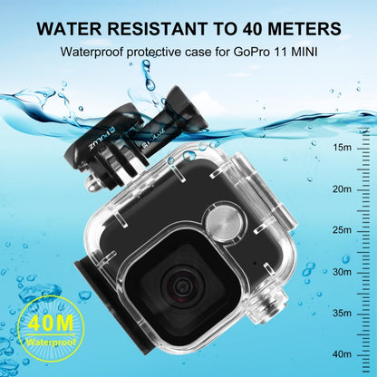 For GoPro Hero11 Black Mini PULUZ 40m Waterproof Housing Protective Case with Buckle Basic Mount & Screw (Transparent) by PULUZ