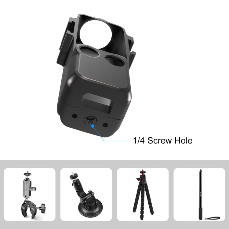 For DJI OSMO Pocket 3 PULUZ Metal Protection Frame Cage Adapter Bracket with Dual Cold Shoes (Black) by PULUZ