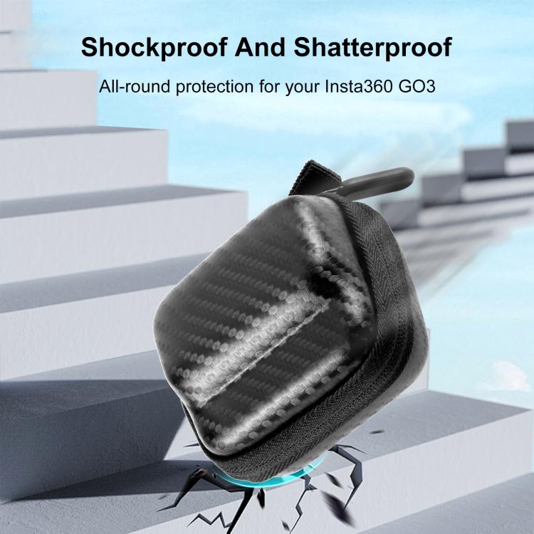 For Insta360 GO 3 / GO 3S PULUZ Mini Body Bag Portable Carbon Fiber EVA Storage Bag (Black) by PULUZ