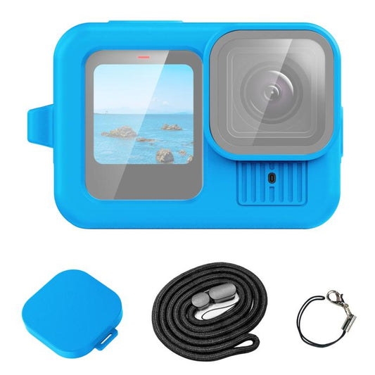For GoPro HERO13 Black PULUZ Silicone Protective Case Cover with Wrist Strap & Lens Cover (Blue) by PULUZ
