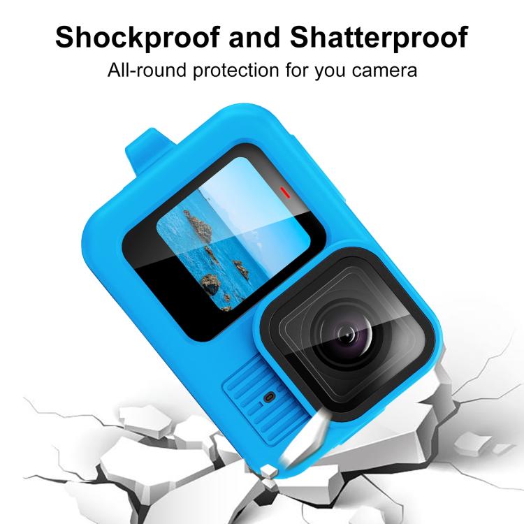 For GoPro HERO13 Black PULUZ Silicone Protective Case Cover with Wrist Strap & Lens Cover (Blue) by PULUZ