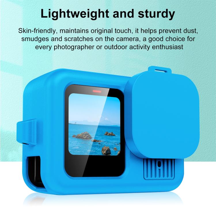 For GoPro HERO13 Black PULUZ Silicone Protective Case Cover with Wrist Strap & Lens Cover (Blue) by PULUZ