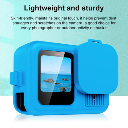 For GoPro HERO13 Black PULUZ Silicone Protective Case Cover with Wrist Strap & Lens Cover (Blue) by PULUZ